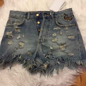 Zara mom fit denim shorts. Size 0